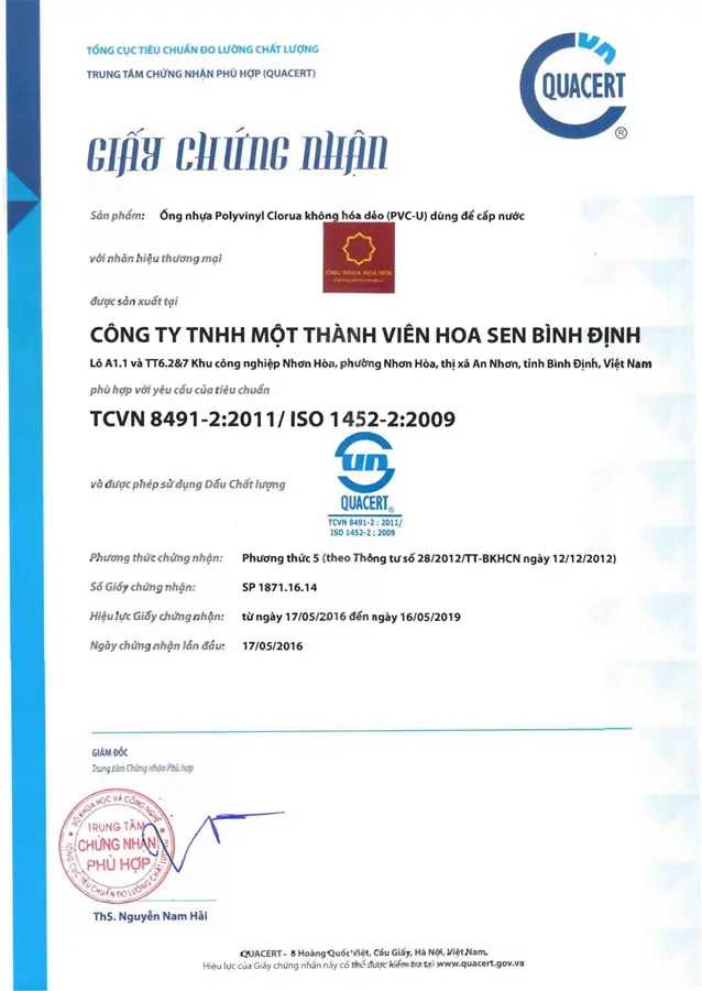 Ống uPVC Luồn Dây Điện Hoa Sen Phi 50