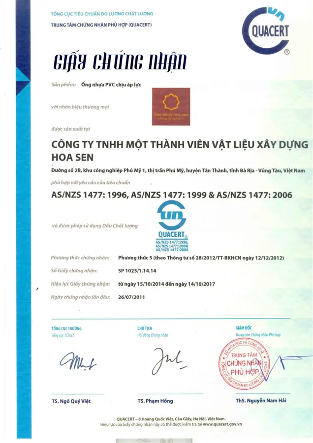 Ống uPVC Luồn Dây Điện Hoa Sen Phi 50