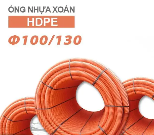 Ống nhựa xoắn hdpe 130/100mm