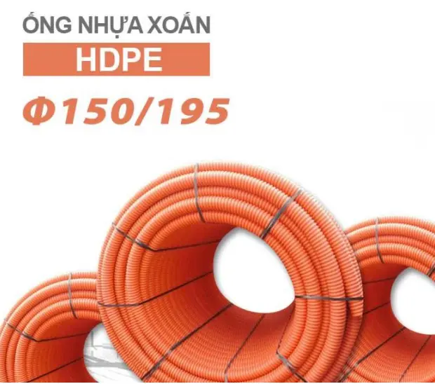 Ống nhựa xoắn hdpe 195/150mm