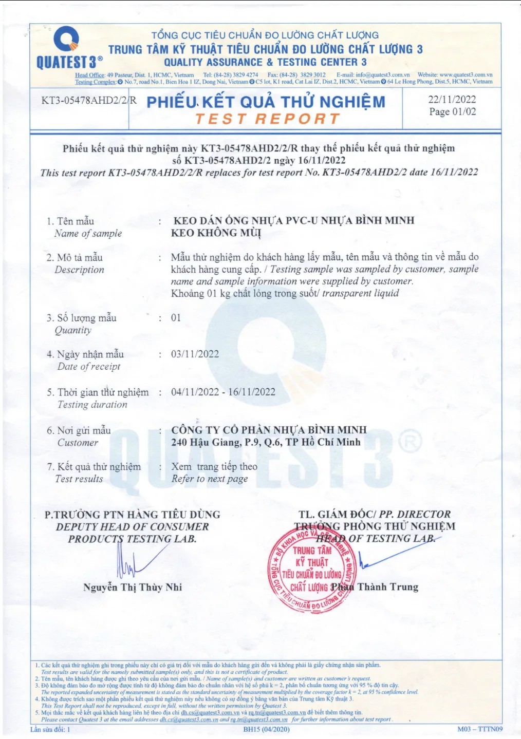 Keo Dán Ống Nhựa Bình Minh