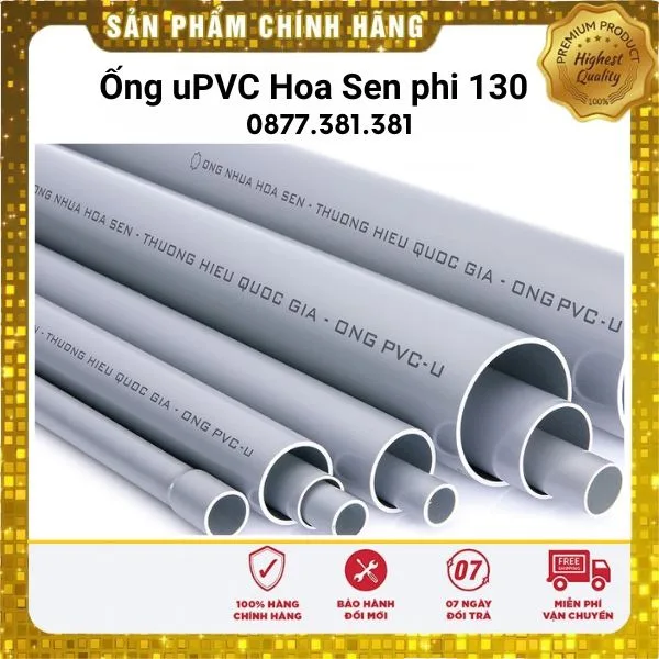Ống uPVC Hoa Sen phi 130 - Xem chi tiết tại Công Ty TNHH Sản Xuất Thương Mại Phát Triển Tiến Thành Ống uPVC Hoa Sen phi 130