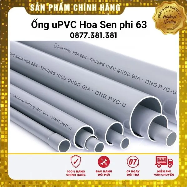 Ống Nhựa uPVC phi 63 Hoa Sen