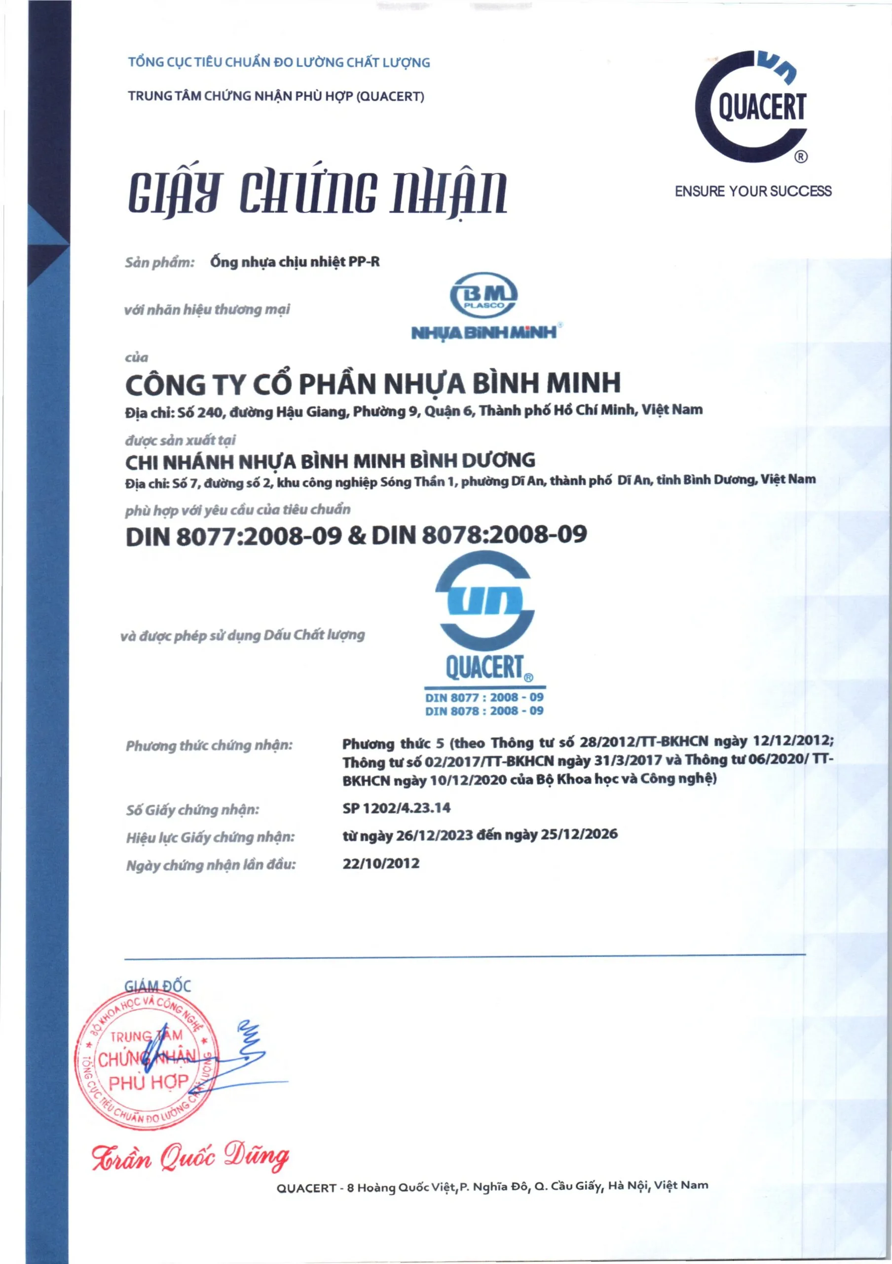 Ống nhựa PPR Bình Minh
