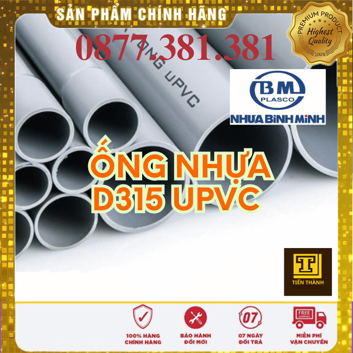 Ống nhựa uPVC phi 315 – nhựa Bình Minh