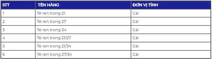 TÊ REN TRONG UPVC - Xem chi tiết tại Công Ty TNHH Sản Xuất Thương Mại Phát Triển Tiến Thành Tê ren trong uPVC