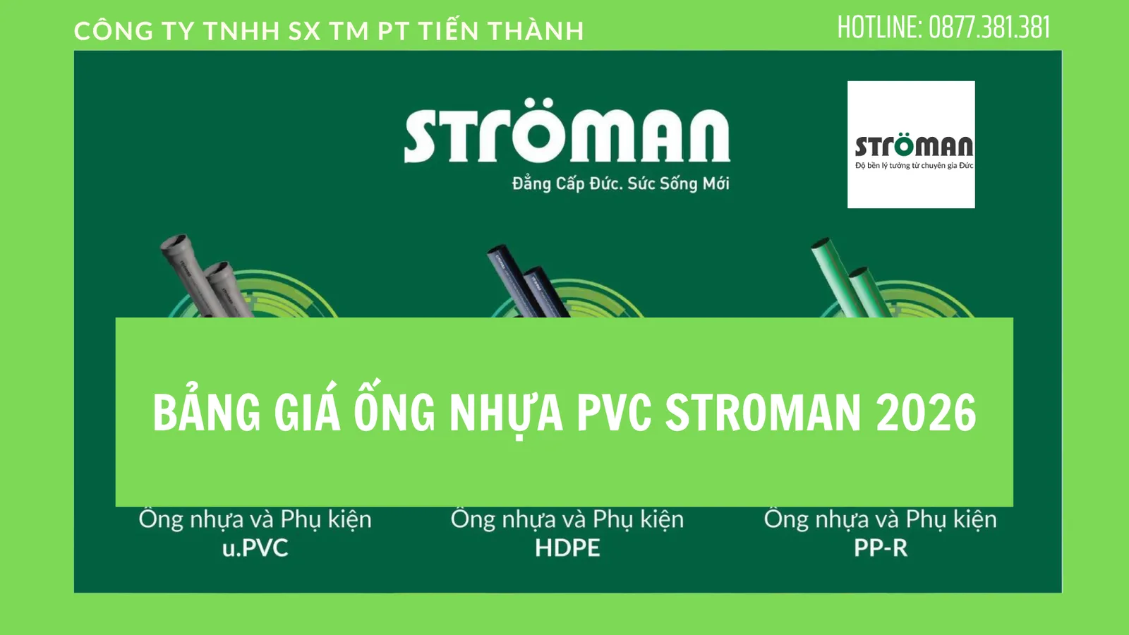 Bảng Giá Ống Nhựa uPVC Stroman