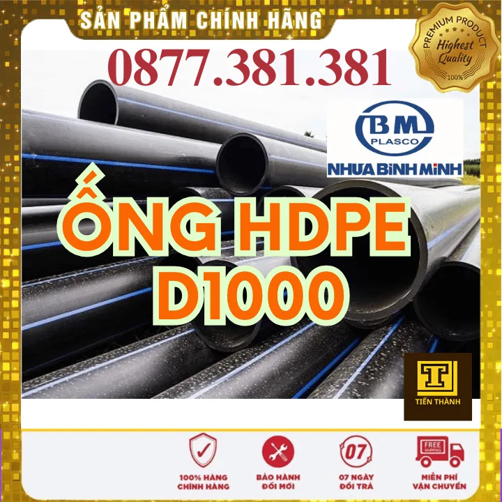 Ống Nhựa HDPE D1000 Bình Minh - Xem chi tiết tại Công Ty TNHH Sản Xuất Thương Mại Phát Triển Tiến Thành Ống Nhựa HDPE D1000 Bình Minh