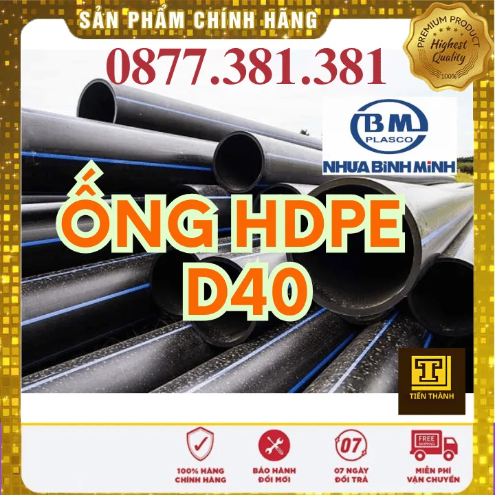 Ống Nhựa HDPE D40 Bình Minh - Xem chi tiết tại Phân Phối Ống Nhựa HDPE, PPR, PVC & Thiết Bị Điện Nước Ống Nhựa HDPE D40 Bình Minh