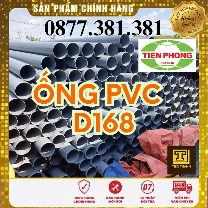 Ống Nhựa PVC D168 Tiền Phong - Xem chi tiết tại Công Ty TNHH Sản Xuất Thương Mại Phát Triển Tiến Thành Ống Nhựa PVC D168 Tiền Phong