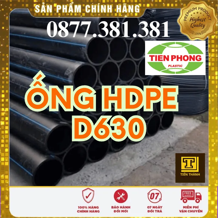 Ống Nhựa HDPE D630 Tiền Phong - Xem chi tiết tại Công Ty TNHH Sản Xuất Thương Mại Phát Triển Tiến Thành Ống Nhựa HDPE D630 Tiền Phong