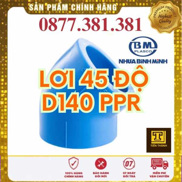 Lơi 45 Độ PPR Bình Minh Phi 140