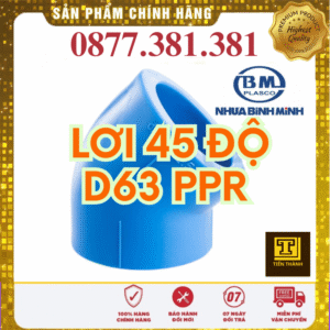 Lơi 45 Độ PPR Bình Minh Phi 63