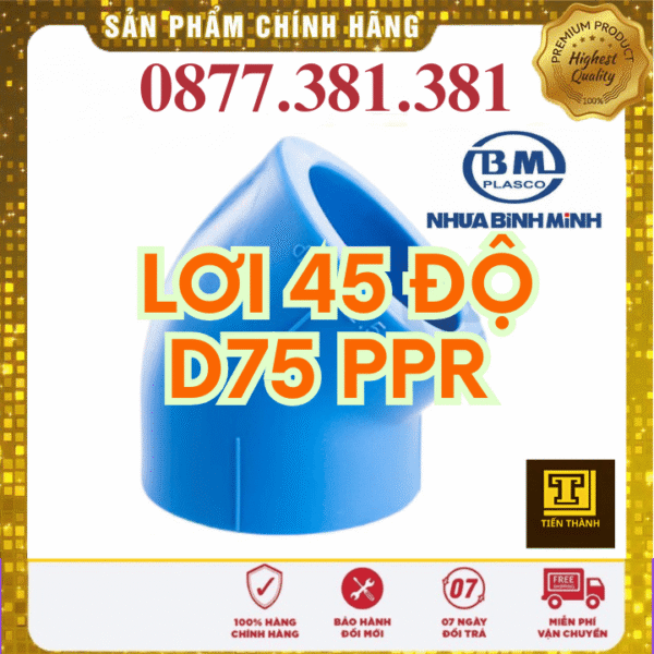 Lơi 45 Độ PPR Bình Minh Phi 75