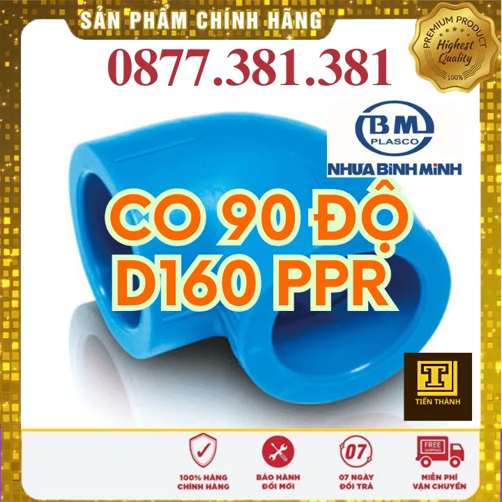 Co 90 Độ PPR Bình Minh Phi 160
