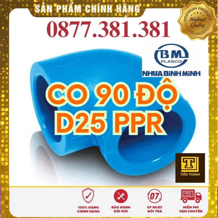 Co 90 Độ PPR Bình Minh Phi 25