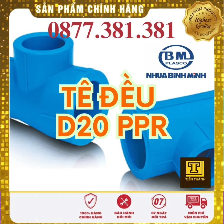 Tê PPR Bình Minh Phi 20 - Xem chi tiết tại Công Ty TNHH Sản Xuất Thương Mại Phát Triển Tiến Thành Tê PPR Bình Minh Phi 20