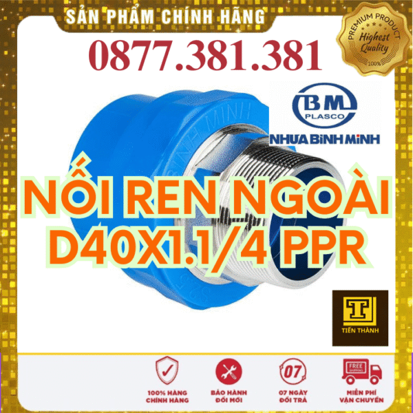 Nối Ren Ngoài PPR Bình Minh Phi 40x1.1/4"