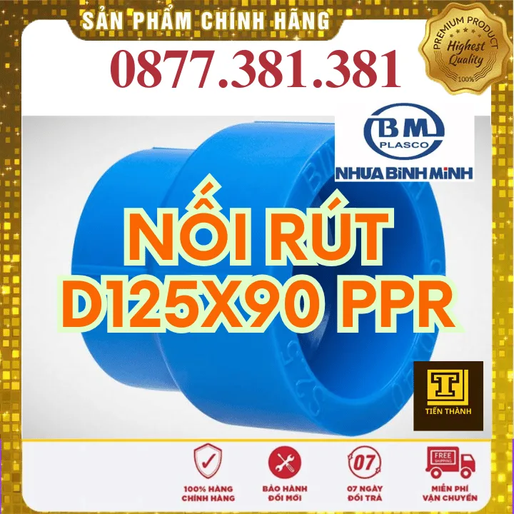 Nối Rút PPR Bình Minh Phi 125×90 - Xem chi tiết tại Công Ty TNHH Sản Xuất Thương Mại Phát Triển Tiến Thành Nối Rút PPR Bình Minh Phi 125×90