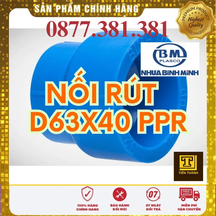 Nối Rút PPR Bình Minh Phi 63x40 Nối Rút PPR Bình Minh Phi 63x40