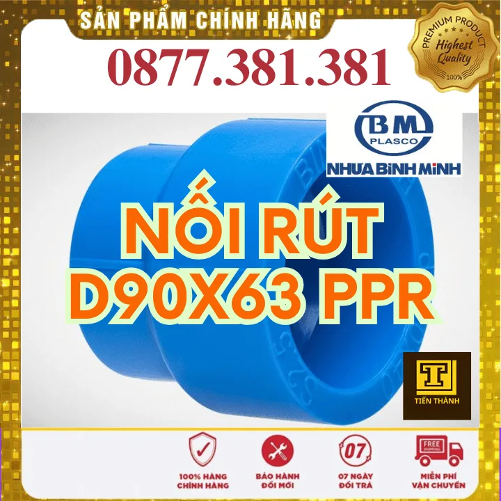 Nối Rút PPR Bình Minh Phi 90x63 - Xem chi tiết tại Công Ty TNHH Sản Xuất Thương Mại Phát Triển Tiến Thành Nối Rút PPR Bình Minh Phi 90x63