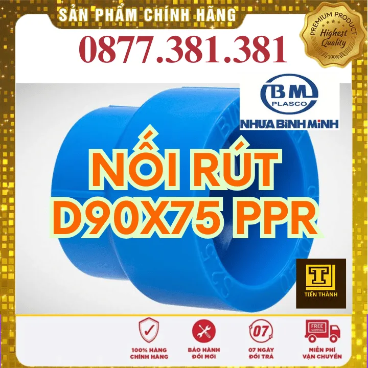 Nối Rút PPR Bình Minh Phi 90x75 - Xem chi tiết tại Công Ty TNHH Sản Xuất Thương Mại Phát Triển Tiến Thành Nối Rút PPR Bình Minh Phi 90x75