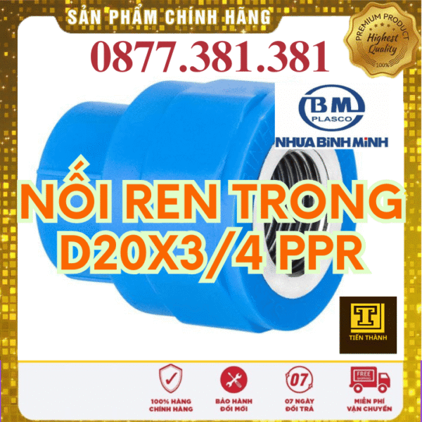Nối Ren Trong PPR Bình Minh Phi 20x3/4"