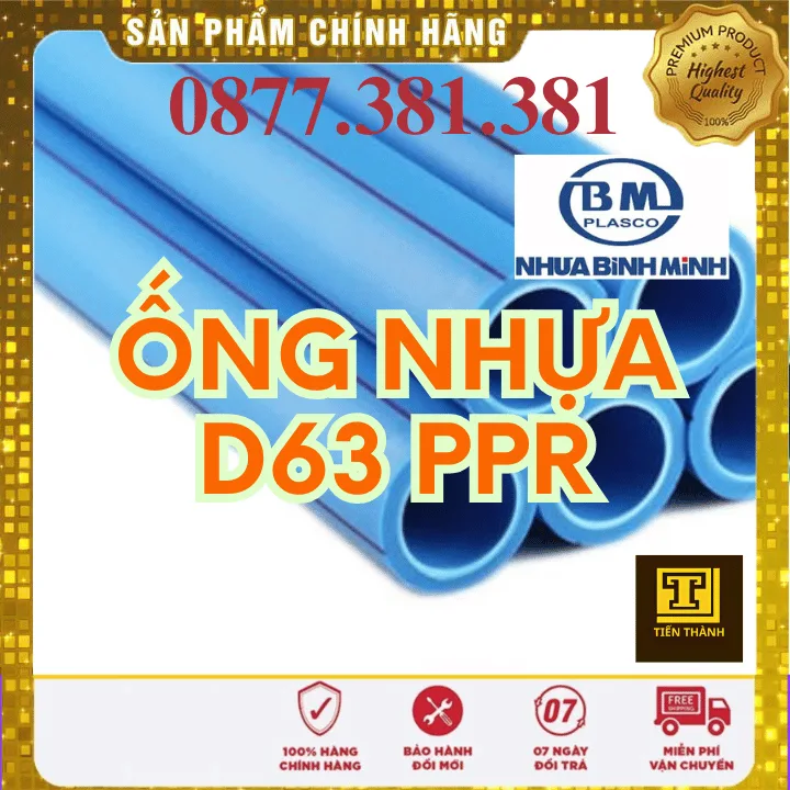 Ống Nhựa PPR Bình Minh Phi 63 - Xem chi tiết tại Công Ty TNHH Sản Xuất Thương Mại Phát Triển Tiến Thành Ống Nhựa PPR Bình Minh Phi 63