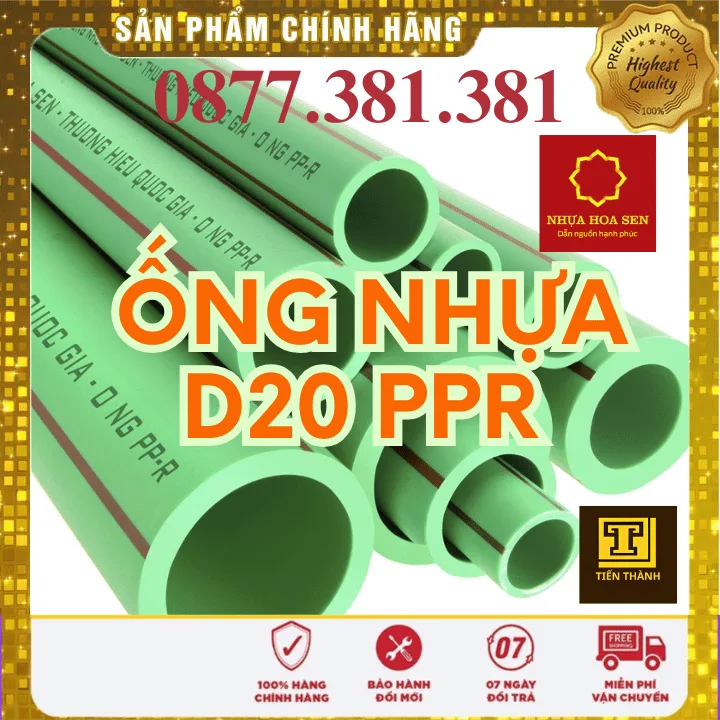 Ống Nhựa PPR Hoa Sen Phi 20 - Xem chi tiết tại Công Ty TNHH Sản Xuất Thương Mại Phát Triển Tiến Thành Ống Nhựa PPR Hoa Sen Phi 20