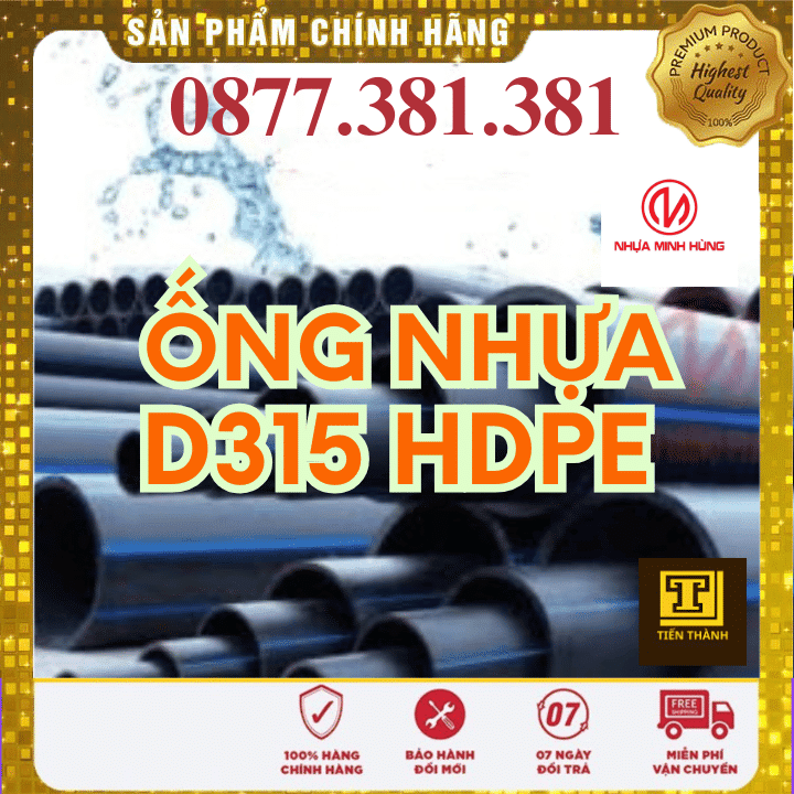 Ống Nhựa HDPE Minh Hùng Phi 315 - Xem chi tiết tại Công Ty TNHH Sản Xuất Thương Mại Phát Triển Tiến Thành Ống Nhựa HDPE Minh Hùng Phi 315