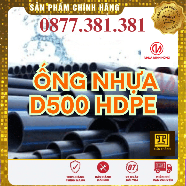 Ống Nhựa HDPE Minh Hùng Phi 500 - Xem chi tiết tại Công Ty TNHH Sản Xuất Thương Mại Phát Triển Tiến Thành Ống Nhựa HDPE Minh Hùng Phi 500