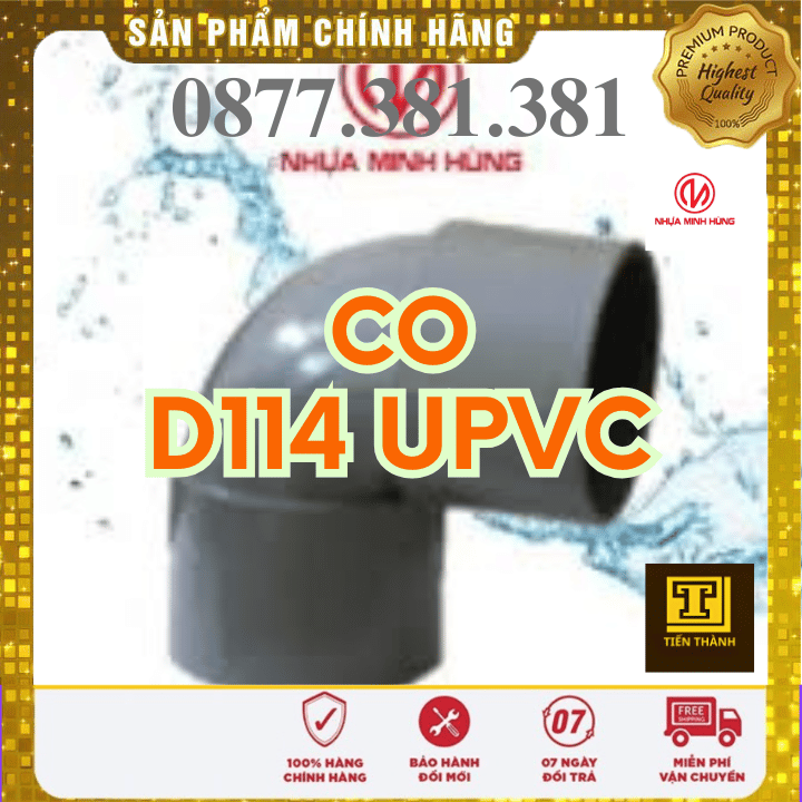 Co uPVC Minh Hùng Phi 114 - Xem chi tiết tại Công Ty TNHH Sản Xuất Thương Mại Phát Triển Tiến Thành Co uPVC Minh Hùng Phi 114