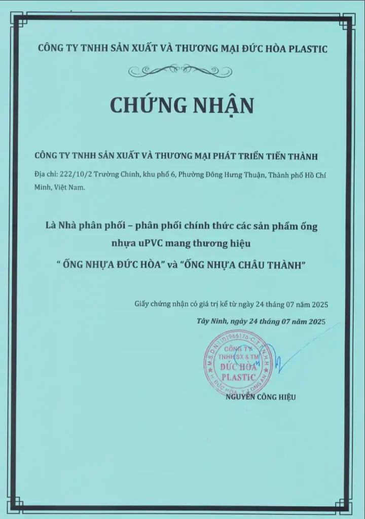 chung nhan nha phan phoi duc hoa chau thanh