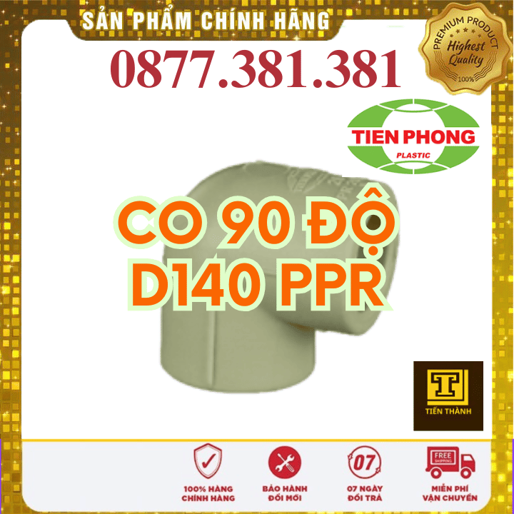 Co PPR Tiền Phong Phi 140 - Xem chi tiết tại Công Ty TNHH Sản Xuất Thương Mại Phát Triển Tiến Thành Co PPR Tiền Phong Phi 140