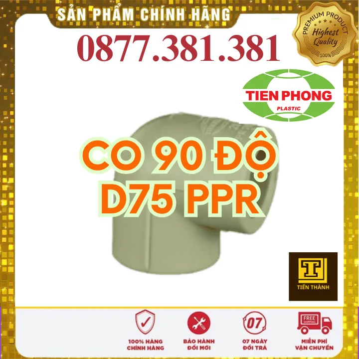 Co PPR Tiền Phong Phi 75 - Xem chi tiết tại Công Ty TNHH Sản Xuất Thương Mại Phát Triển Tiến Thành Co PPR Tiền Phong Phi 75