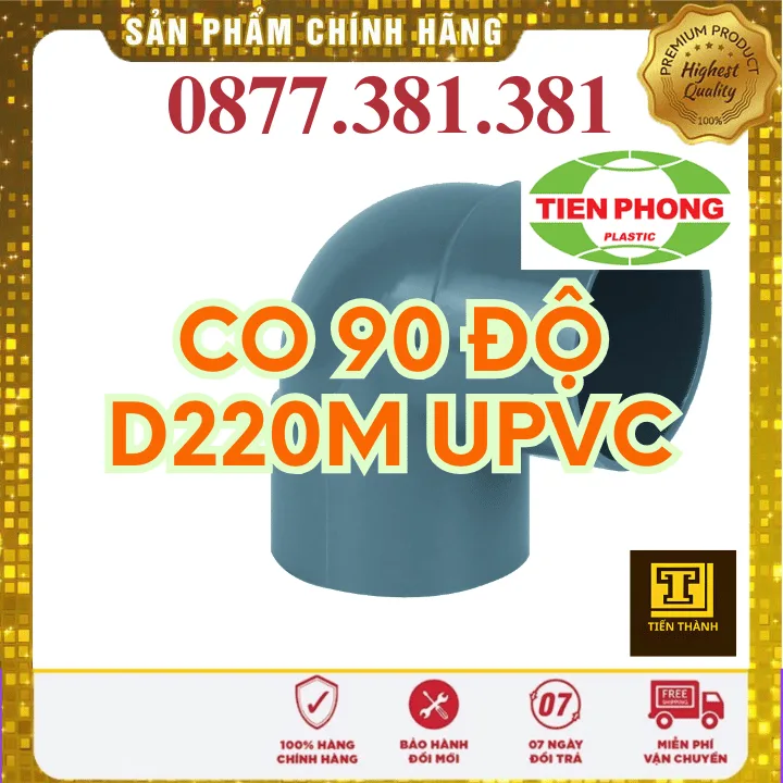 Co 90 Độ uPVC Tiền Phong Phi 220M