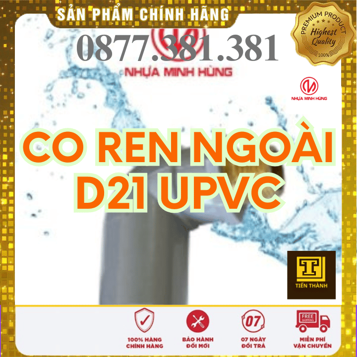 Co ren Ngoài uPVC Minh Hùng Phi 21 - Xem chi tiết tại Công Ty TNHH Sản Xuất Thương Mại Phát Triển Tiến Thành Co ren Ngoài uPVC Minh Hùng Phi 21