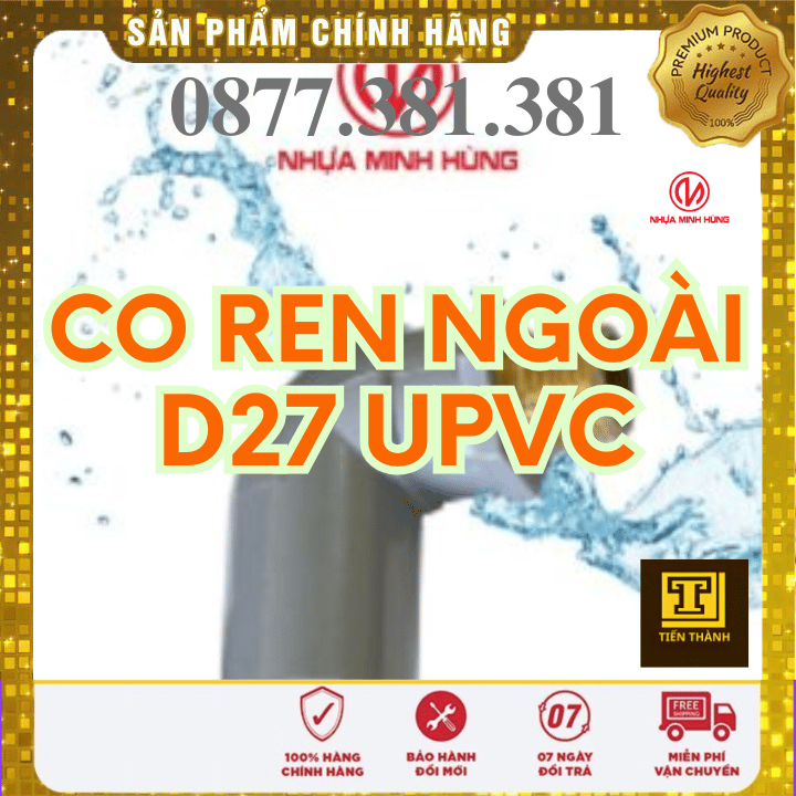 Co ren Ngoài uPVC Minh Hùng Phi 27 Co ren Ngoài uPVC Minh Hùng Phi 27