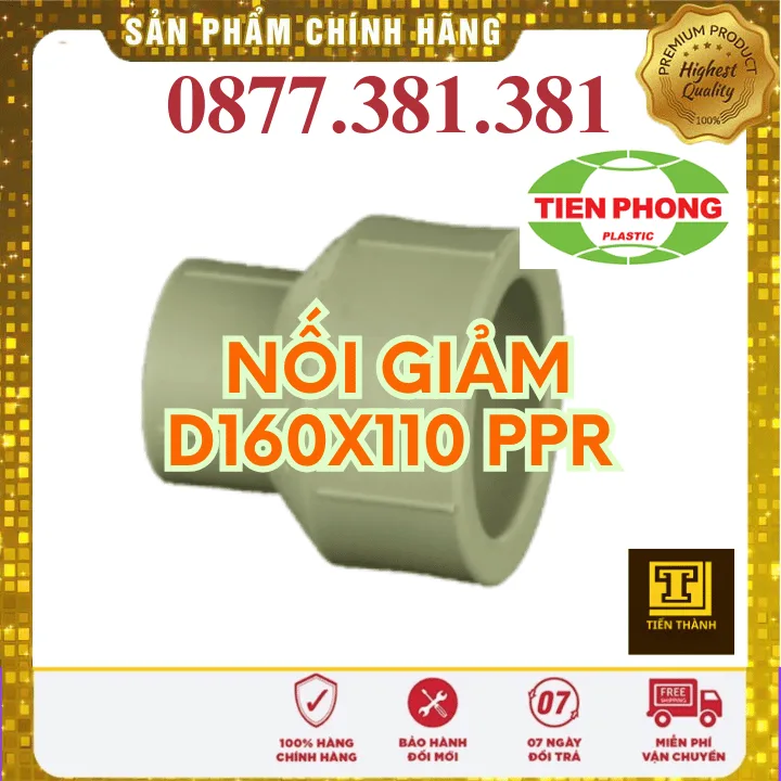 Nối Giảm PPR Tiền Phong Phi 160x110 - Xem chi tiết tại Công Ty TNHH Sản Xuất Thương Mại Phát Triển Tiến Thành Nối Giảm PPR Tiền Phong Phi 160x110