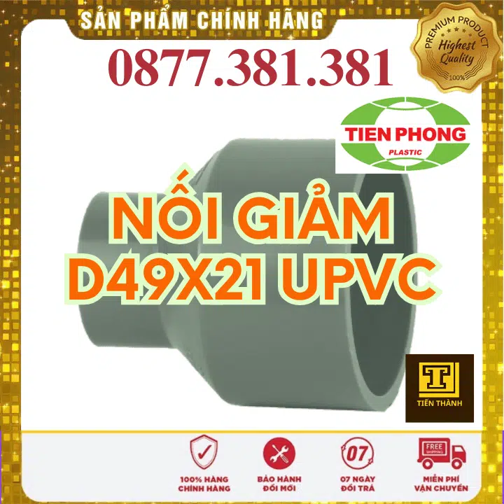 Nối Rút uPVC Tiền Phong Phi 49x21 - Xem chi tiết tại Công Ty TNHH Sản Xuất Thương Mại Phát Triển Tiến Thành Nối Rút uPVC Tiền Phong Phi 49x21