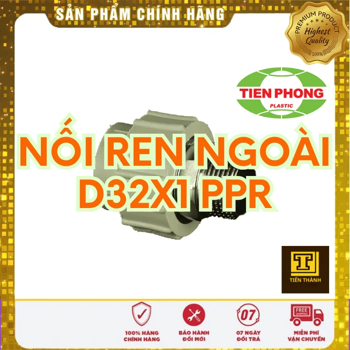 Nối Ren Ngoài PPR Tiền Phong Phi 32x1 - Xem chi tiết tại Công Ty TNHH Sản Xuất Thương Mại Phát Triển Tiến Thành Nối Ren Ngoài PPR Tiền Phong Phi 32x1