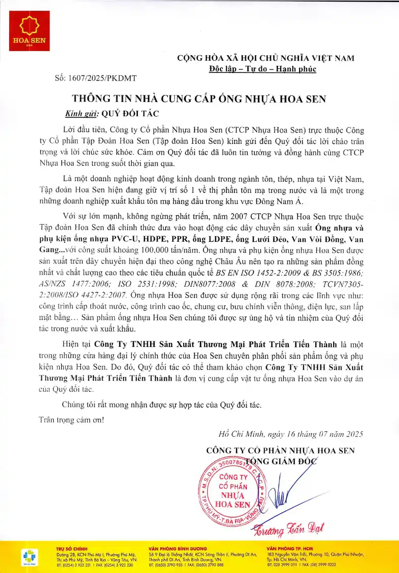 tien thanh phan phoi ong nhua hoa sen