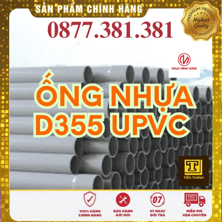 Ống Nhựa Upvc Minh Hùng Phi 355 - Xem chi tiết tại Công Ty TNHH Sản Xuất Thương Mại Phát Triển Tiến Thành Ống Nhựa Upvc Minh Hùng Phi 355