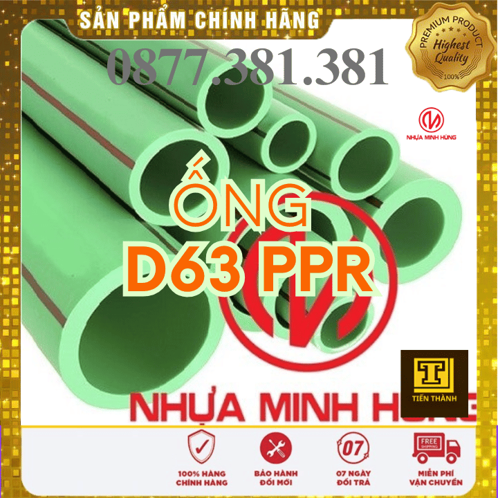 Ống Nhựa PPR Minh Hùng Phi 63 - Xem chi tiết tại Công Ty TNHH Sản Xuất Thương Mại Phát Triển Tiến Thành Ống Nhựa PPR Minh Hùng Phi 63