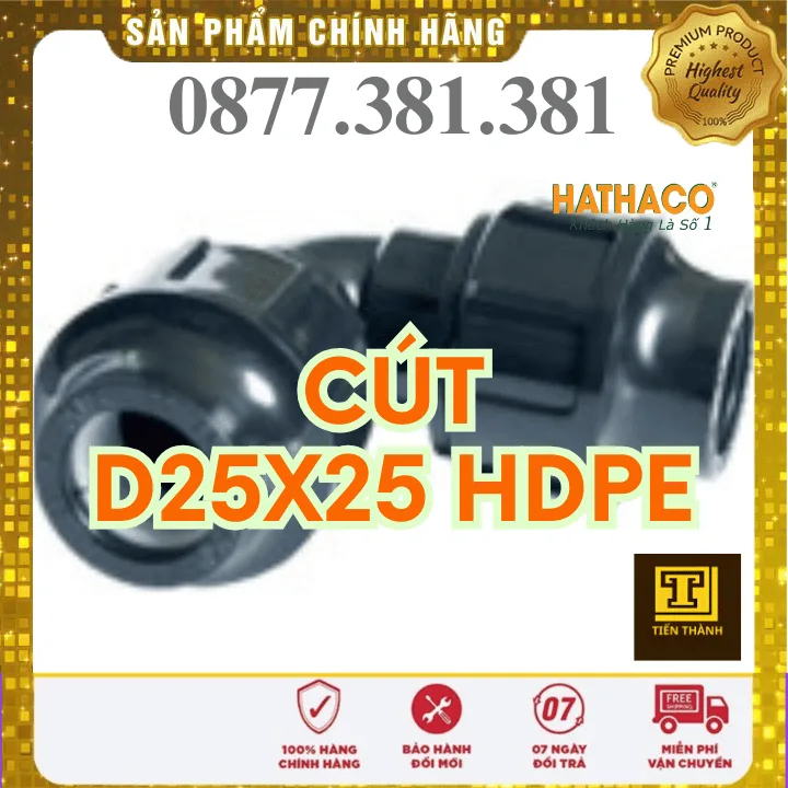 Co 90 độ HDPE HATHACO Phi 25x25 - Xem chi tiết tại Công Ty TNHH Sản Xuất Thương Mại Phát Triển Tiến Thành Co 90 độ HDPE HATHACO Phi 25x25