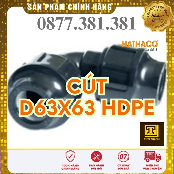 Co 90 độ HDPE HATHACO Phi 63x63