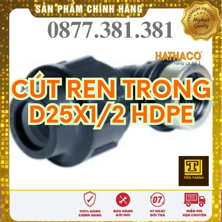Co 90 độ Ren Trong HDPE HATHACO Phi 25x1/2 - Xem chi tiết tại Công Ty TNHH Sản Xuất Thương Mại Phát Triển Tiến Thành Co 90 độ Ren Trong HDPE HATHACO Phi 25x1/2