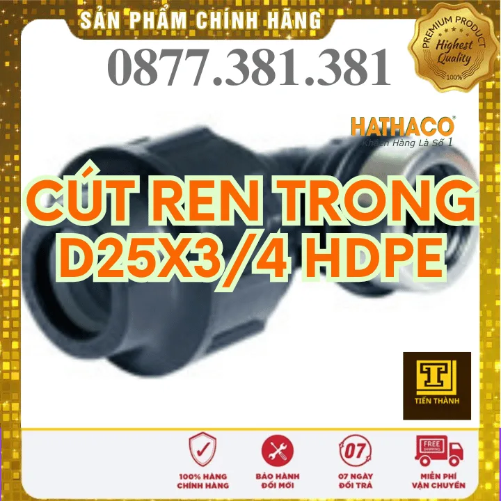 Co 90 độ Ren Trong HDPE HATHACO Phi 25x3/4 - Xem chi tiết tại Công Ty TNHH Sản Xuất Thương Mại Phát Triển Tiến Thành Co 90 độ Ren Trong HDPE HATHACO Phi 25x3/4
