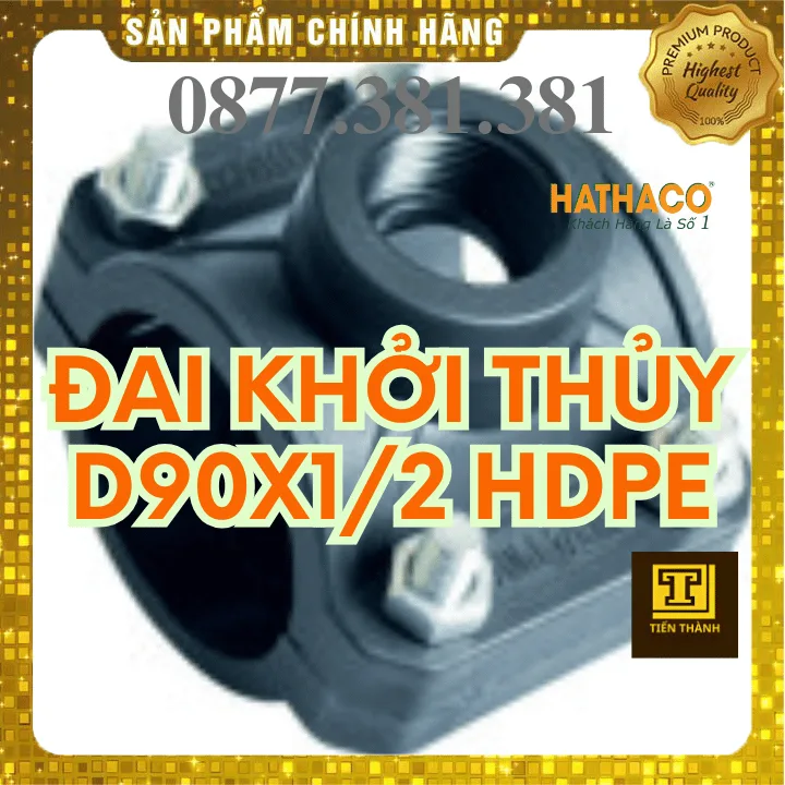 Đai Khởi Thủy HDPE HATHACO Phi 90x1/2 - Xem chi tiết tại Công Ty TNHH Sản Xuất Thương Mại Phát Triển Tiến Thành Đai Khởi Thủy HDPE HATHACO Phi 90x1/2