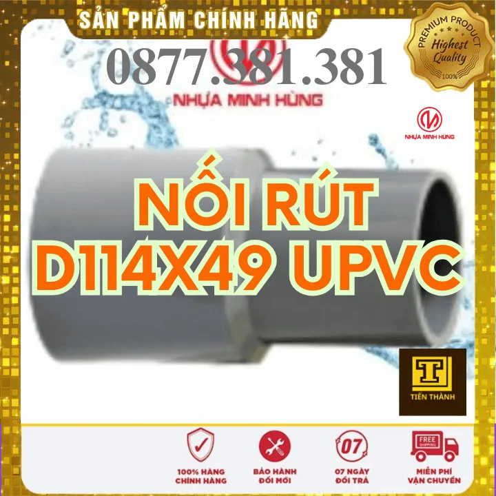 Nối Rút uPVC Minh Hùng Phi 114x49